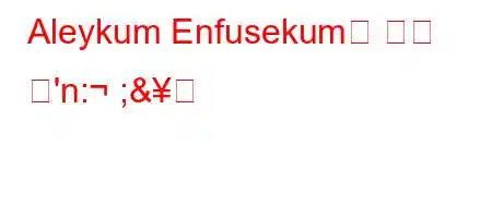 Aleykum Enfusekum은 무슨 뜻'n: ;&